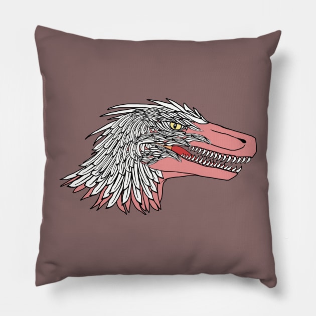 Feathered Raptor Head Pillow by SPACE ART & NATURE SHIRTS 