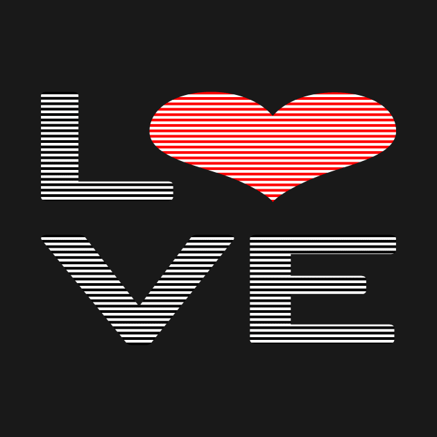 Love - heart - strips - black and red. by kerens