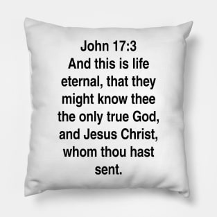 John 17:3  King James Version (KJV) Bible Verse Typography Pillow