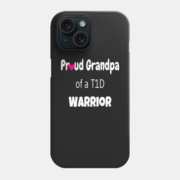 Proud Grandpa White Text Pink Heart Phone Case by CatGirl101