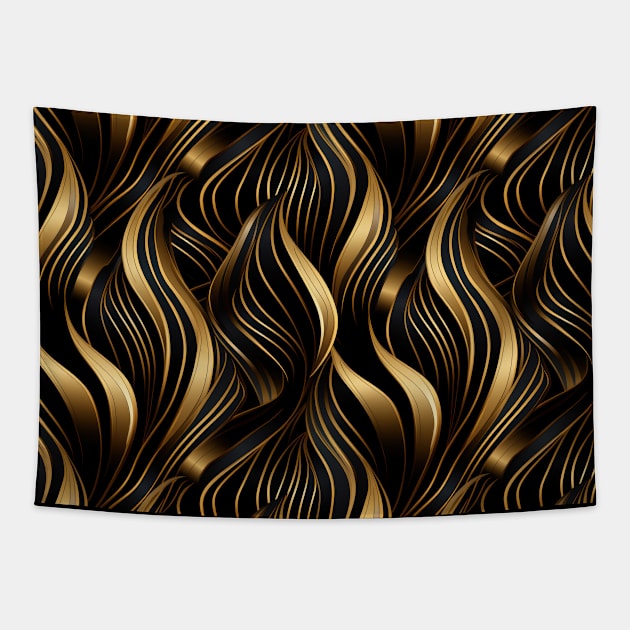 Golden Lattice: Luxurious Linearity in Gold Tapestry by star trek fanart and more
