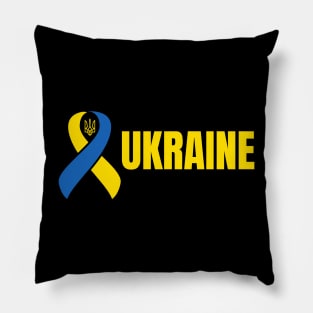 Ukraine Ribbon Ukrainian Pride Love and Unity Design Pillow