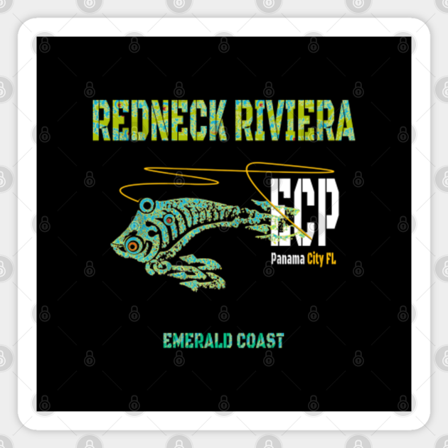 moeder Buik Chemicus Redneck Riviera, Emerald Coast of Florida - Panama City Beach - Sticker |  TeePublic