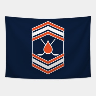 Oil Drop & Hockey Sticks Insignia (Blue & Orange) [Rx-Tp] Tapestry