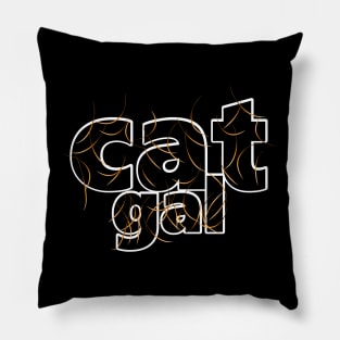 Cat Gal Orange Hair Pillow