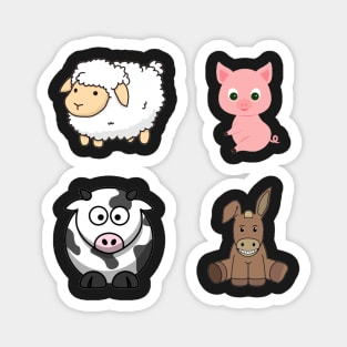 Cute Farm Animal Sticker Pack Magnet