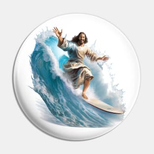 Surfer Jesus Pin