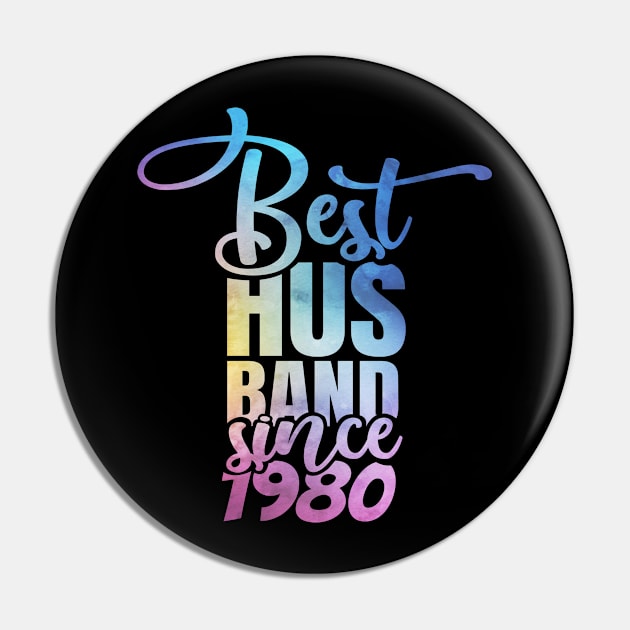 'Best Husband Since 1980' Sweet Wedding Anniversary Gift Pin by ourwackyhome