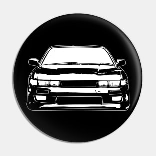 White Nissan Silvia S13 Sketch Art Pin