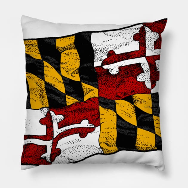 Maryland Flag Pillow by Elizabeth Weglein Art