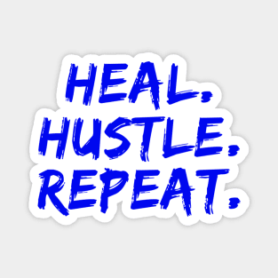 Heal Hustle Repeat Neon Blue Magnet