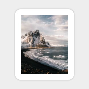 Stokksnes Icelandic Mountain Beach Sunset - Landscape Photography Magnet