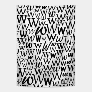 W - Typography (Black) Tapestry