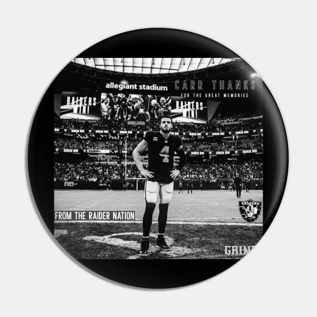 Derek Carr Farewell from Raider Nation Pin by GRIND