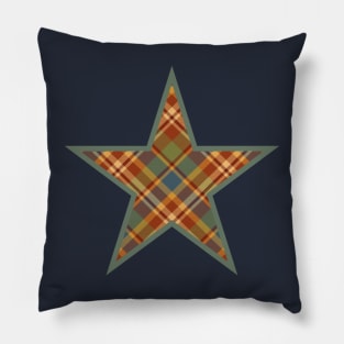 Muted plaid star design Pillow