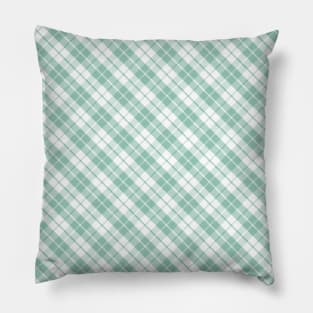 pastel green plaid pattern Pillow