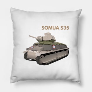 SOMUA S35 WW2 French Tank Pillow