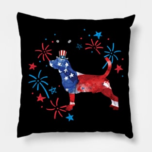 Beagle Uncle Sam Hat 4Th Of July Pillow