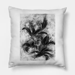 black and white lilies Pillow