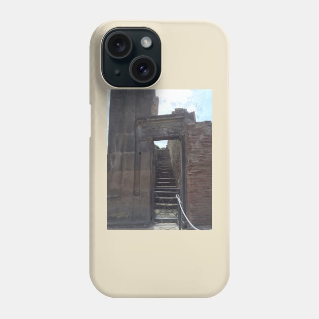 Pompeii Stairway near Mt. Vesuvius, Naples, Italy Phone Case by djrunnels