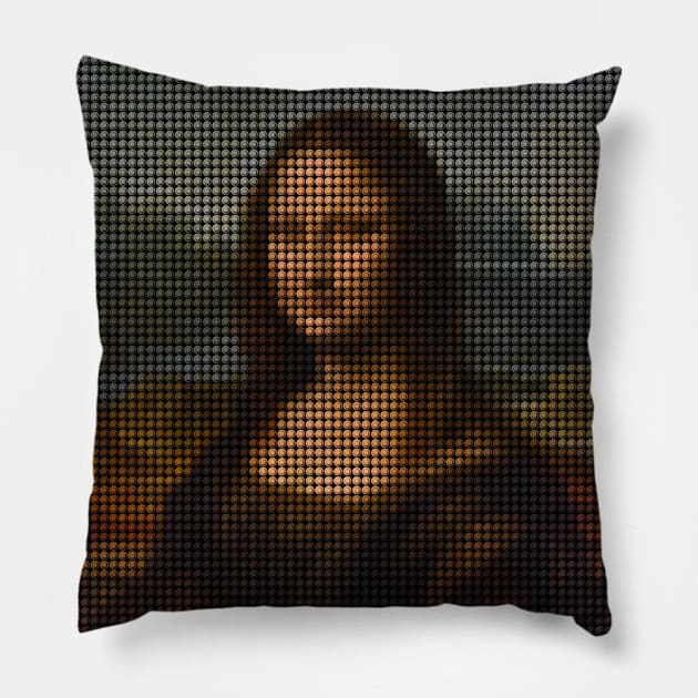 Mona Lisa Brick Dots [Rx-Tp] Pillow by Roufxis