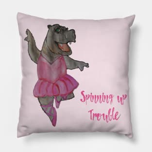 Spinning up Trouble - Hippo Pillow