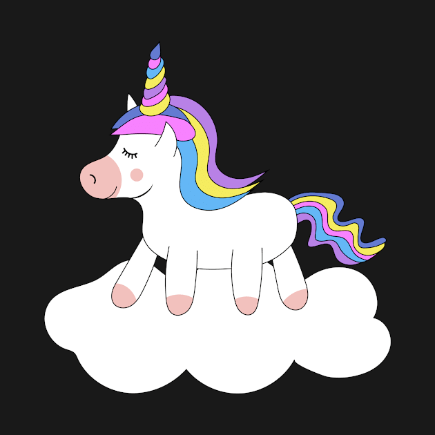 Cute Kawaii Unicorn on sky by Novelty-art