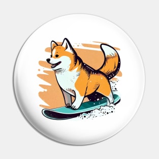 Make Winter More Fun with the Shiba Snowboarding Design Pin