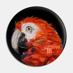 Artistic Red Parrot Pin