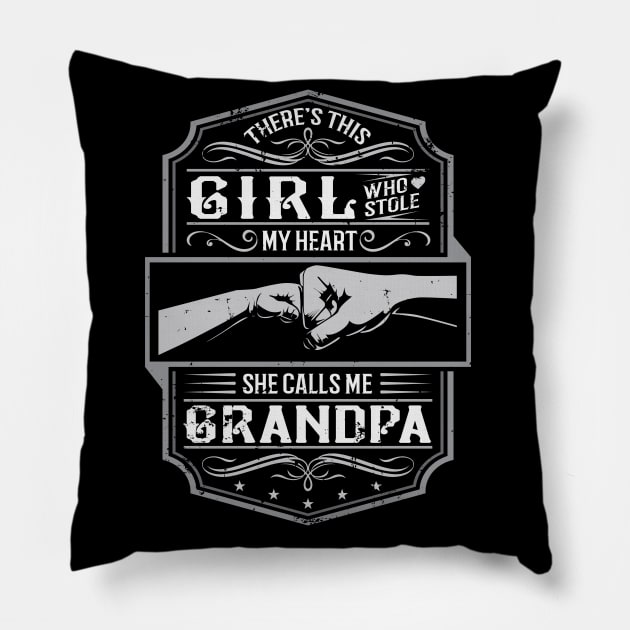 This Girl Stole My Heart She Calls Me Grandpa Pillow by ryanjaycruz