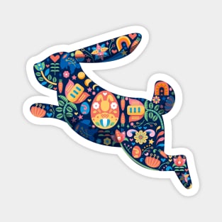 Folk Art Easter Bunny Magnet