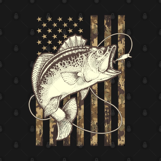 Fishing Camo USA Flag Camouflage Fisherman by monolusi