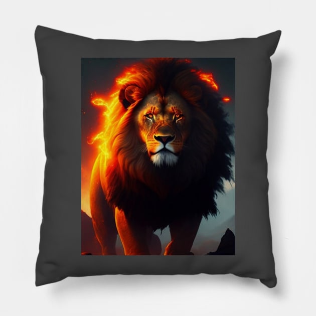 Majestic Lion Pillow by meltubs76