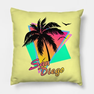 San Diego Cool 80s Sunset Pillow