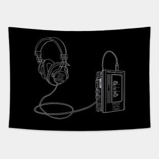 Portable Tape Player (Gray Lines) Analog / Music Tapestry