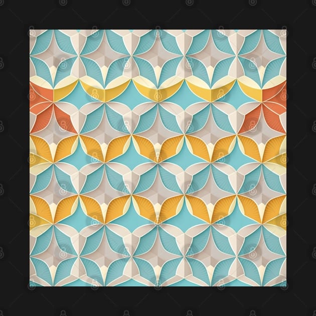 Geometric Repeating Pattern, pastel colours by WilbDigital