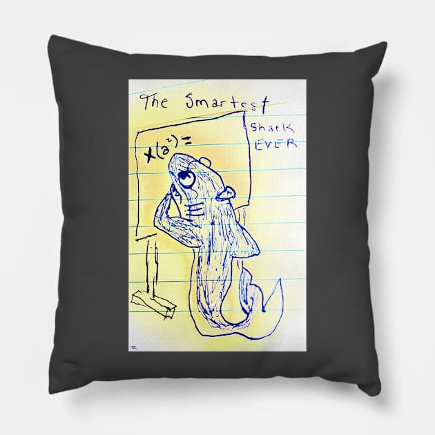 The Smartest Shark Ever Pillow by The Bigger Boat