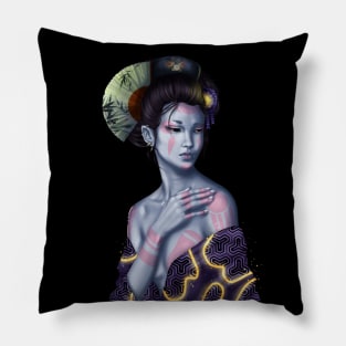 blue geisha Pillow