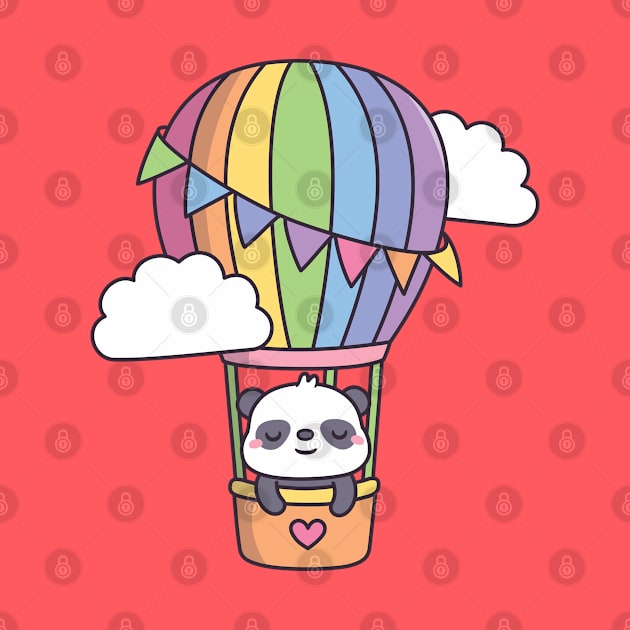 Cute Panda In Hot Air Balloon Doodle by rustydoodle