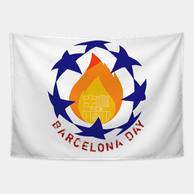 Time to champion Barcelona Tapestry by Wekdewe