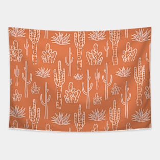 Terracotta cactus pattern Tapestry