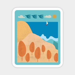 Hill, beach and sky Magnet