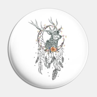 Deer Boho Abstract Pin