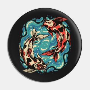 Koi Fish Peace - Vintage Yin and Yang Pin