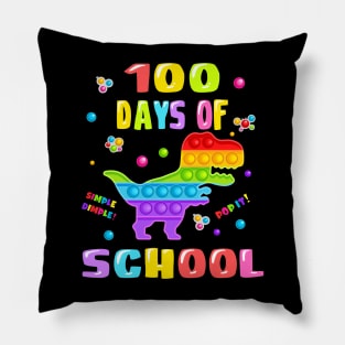 Happy 100 Days Of School And Still Poppin It 100th Day T rex Pillow