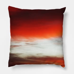 Red Blurry Sky Pillow