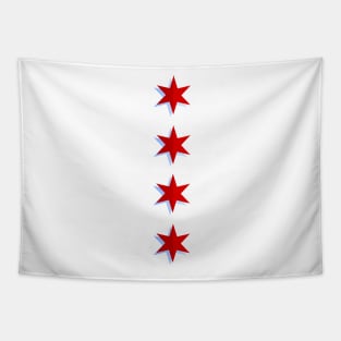 Chicago Flag Stars Vertical Tapestry