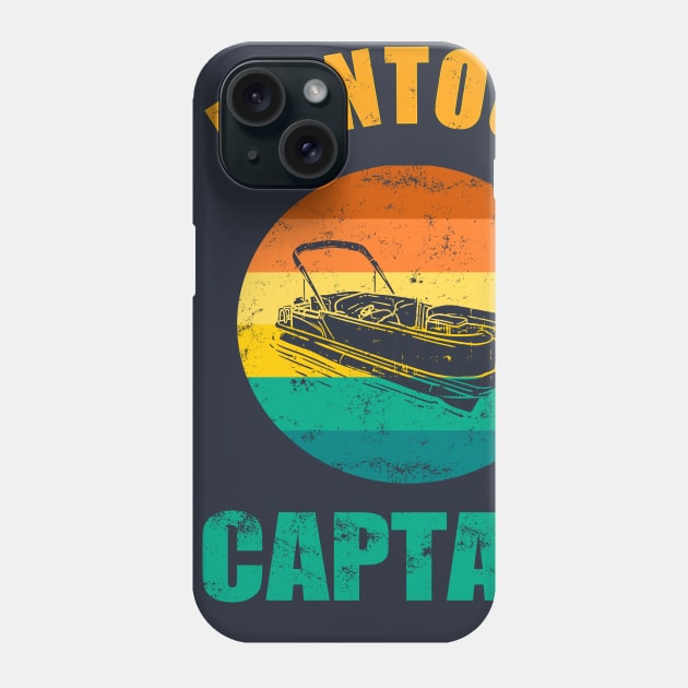 Pontoon Boat Captain Retro Phone Case by Lomitasu