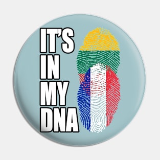 Lithuanian And French Mix Heritage DNA Flag Pin