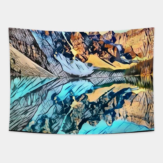 Cascade Mountains Tapestry by evokearo